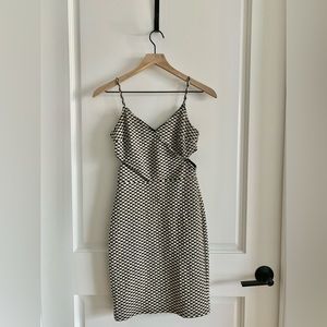 H&M Short Bodycon Geometric Dress in Black & White